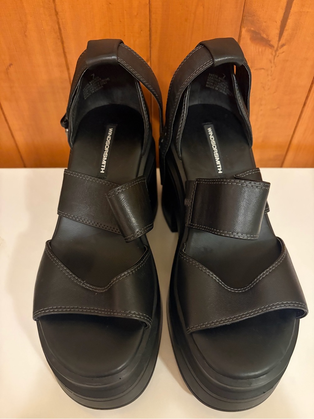 Windsor Smith women’s Black leather Platform Sandals